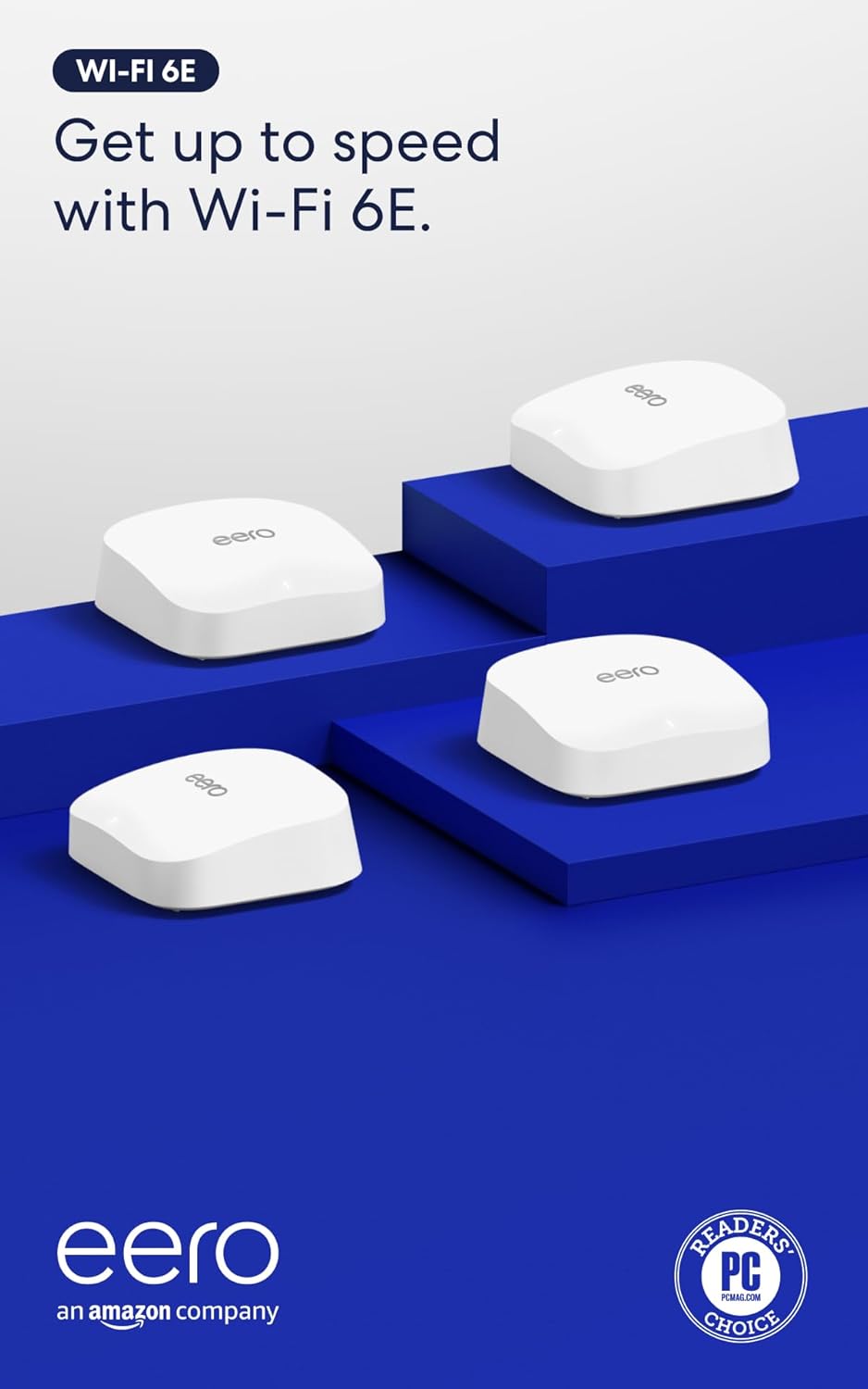 Amazon eero Pro 6E mesh wifi system - Supports internet plans up to 2.5 Gbps, Coverage up to 6,000 sq. ft., Connect 100+ devices, 3-pack