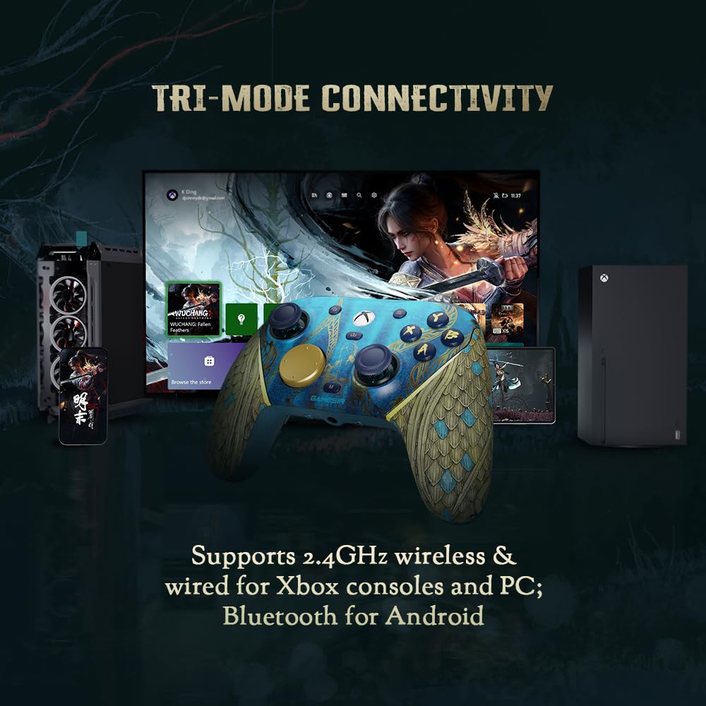 GameSir G7 Pro Wireless Gaming Controller for Xbox Series X|S, Xbox One, PC, Android, Game Controller with 3.5mm Audio Jack ,Hall Effect Analog Triggers, TMR Sticks, 1000Hz Polling Rate 【Wuchang: Fallen Feathers Edition】