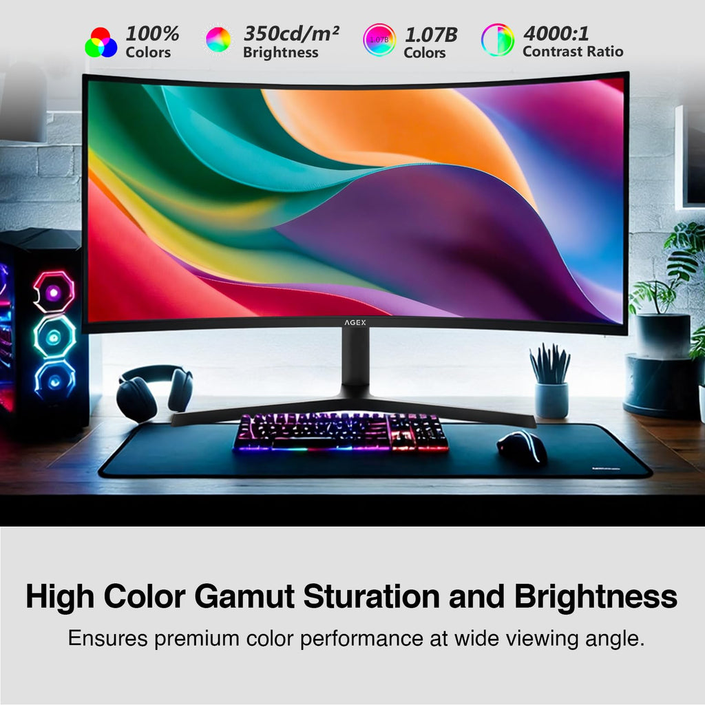Z-Edge 27 inch Curved Gaming Monitor, FHD 1080P 240Hz 280Hz Curved 1500R Computer Monitor, Fast MPRT 1ms, FreeSync, Low Blue Light, 350nits, 16.7M Colors, 4000:1 Contrast, UG27P 2X DP and 2X HDMI
