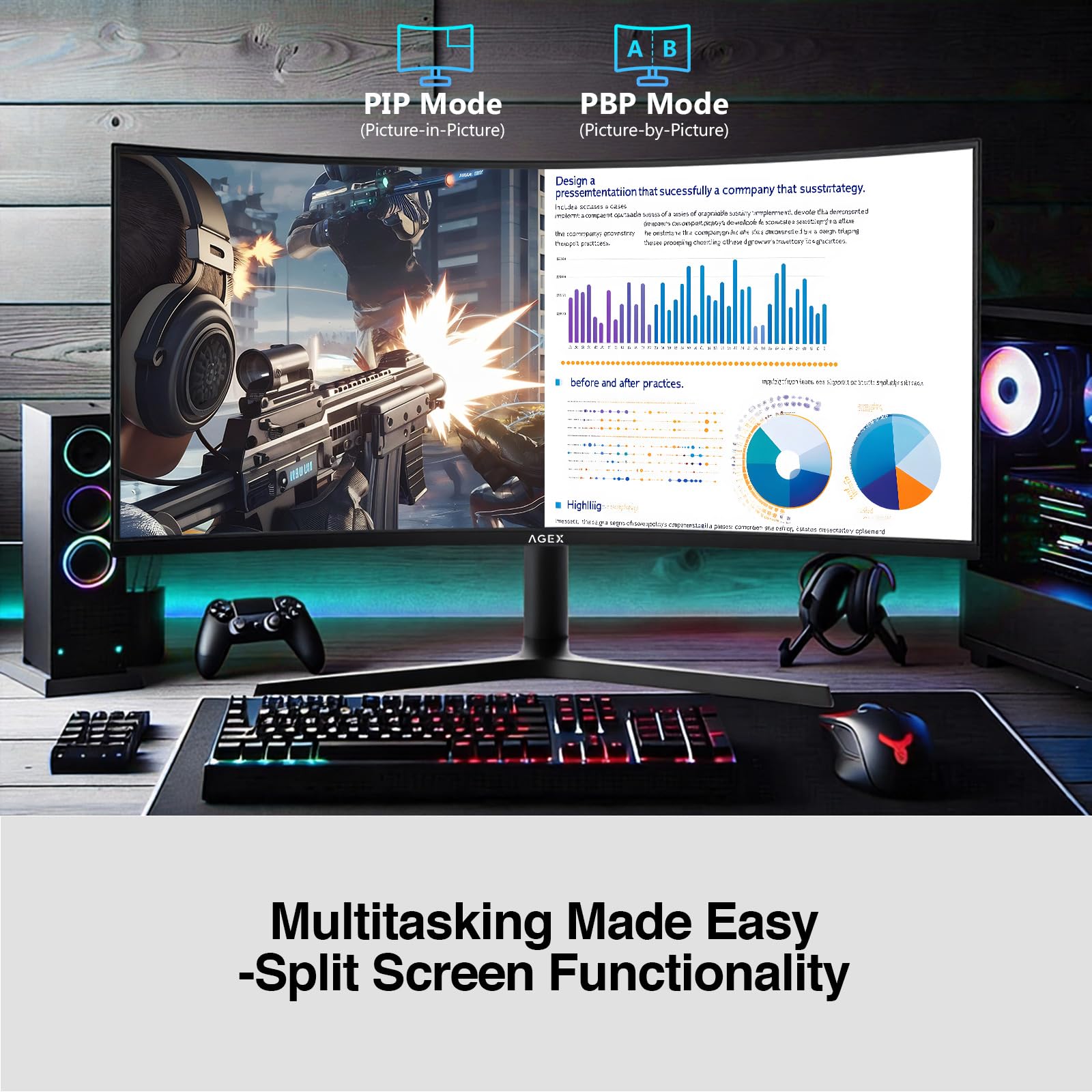 Z-Edge 27 inch Curved Gaming Monitor, FHD 1080P 240Hz 280Hz Curved 1500R Computer Monitor, Fast MPRT 1ms, FreeSync, Low Blue Light, 350nits, 16.7M Colors, 4000:1 Contrast, UG27P 2X DP and 2X HDMI