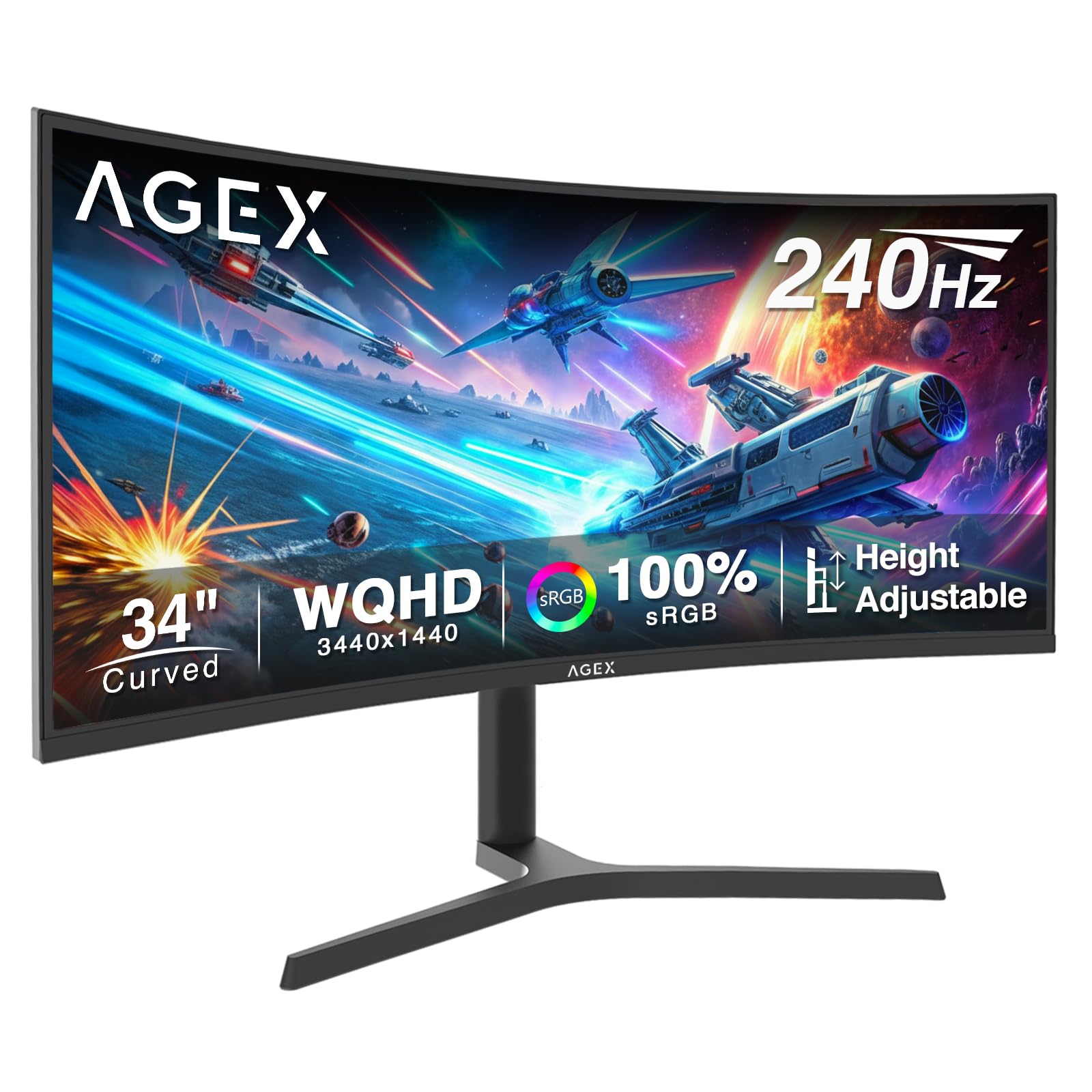 Z-Edge 27 inch Curved Gaming Monitor, FHD 1080P 240Hz 280Hz Curved 1500R Computer Monitor, Fast MPRT 1ms, FreeSync, Low Blue Light, 350nits, 16.7M Colors, 4000:1 Contrast, UG27P 2X DP and 2X HDMI